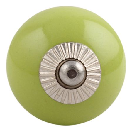 Lime Round Silver Fitting Ceramic Dresser Knob Online